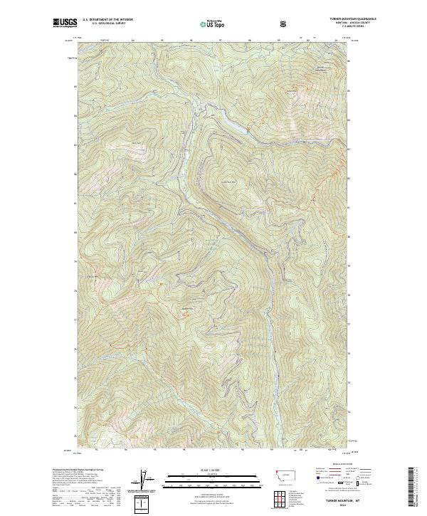 Turner Mountain, MT — USGS 7.5-minute topo (2024)