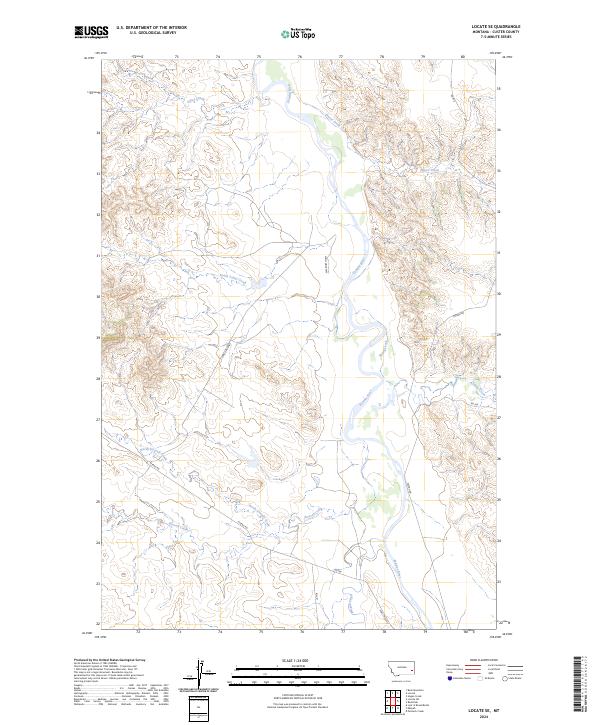 Locate SE, MT — USGS 7.5-minute topo (2024)