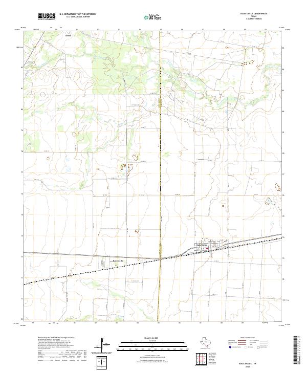 Agua Dulce, TX — USGS 7.5-minute topo (2022)