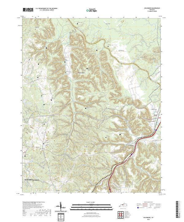 Colesburg, KY — USGS 7.5-minute topo (2022)