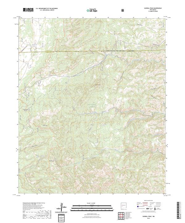 Sawmill Peak, NM — USGS 7.5-minute topo (2023)