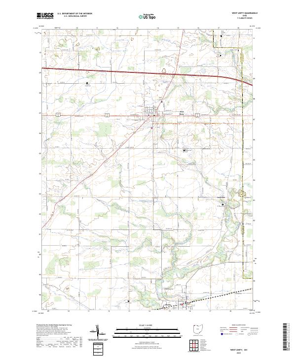 West Unity, OH — USGS 7.5-minute topo (2023)