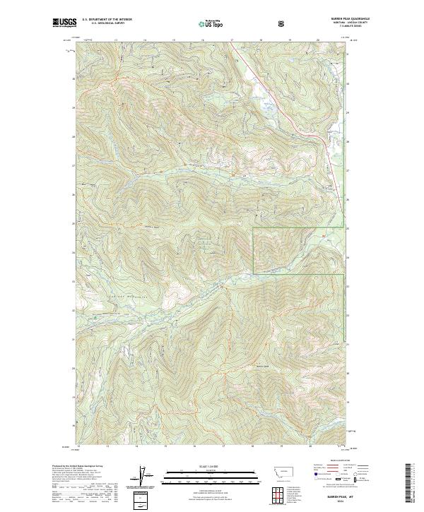 Barren Peak, MT — USGS 7.5-minute topo (2024)