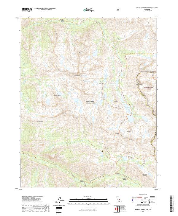 Mount Clarence King, CA — USGS 7.5-minute topo (2021)