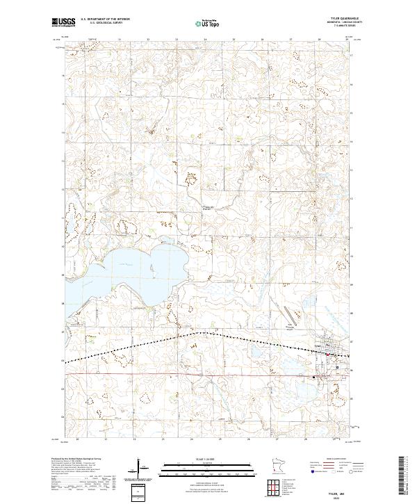 Tyler, MN — USGS 7.5-minute topo (2022)