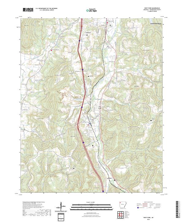 West Fork, AR — USGS 7.5-minute topo (2024)