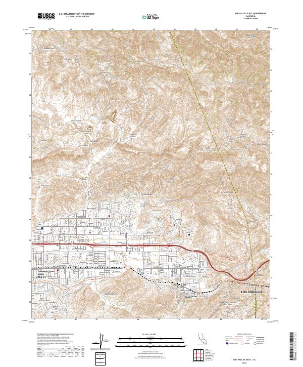 Simi Valley East, CA — USGS 7.5-minute topo (2022)