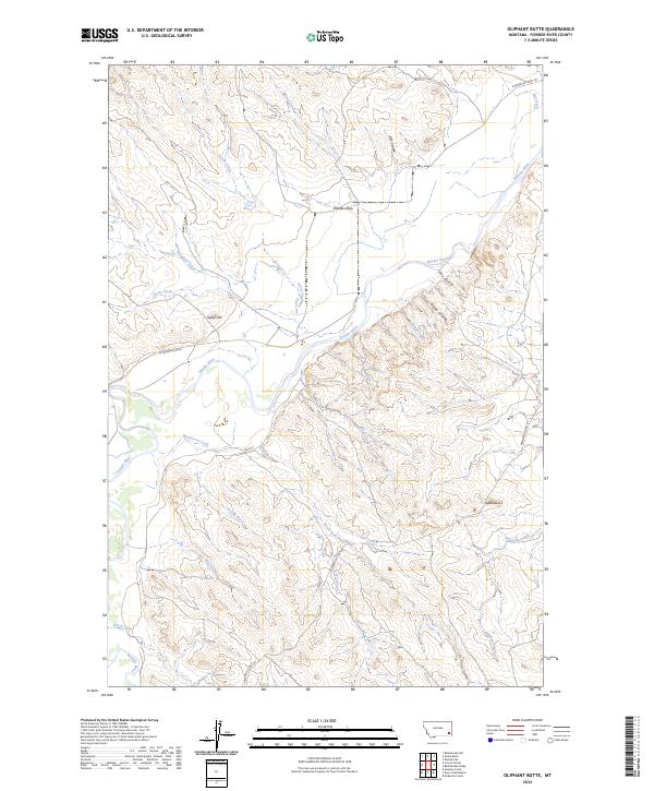 Oliphant Butte, MT — USGS 7.5-minute topo (2024)