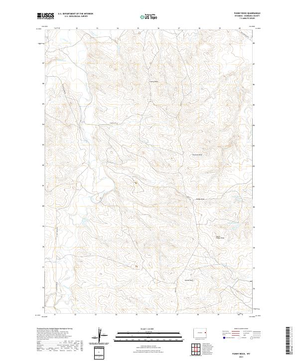 Funny Rock, WY — USGS 7.5-minute topo (2021)