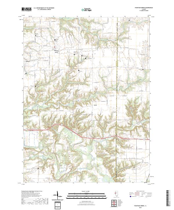Fountain Green, IL — USGS 7.5-minute topo (2024)