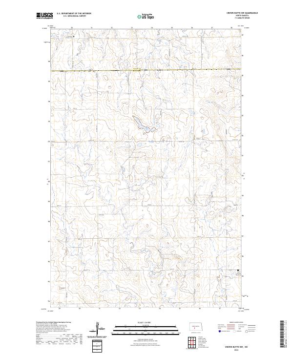 Crown Butte NW, ND — USGS 7.5-minute topo (2024)