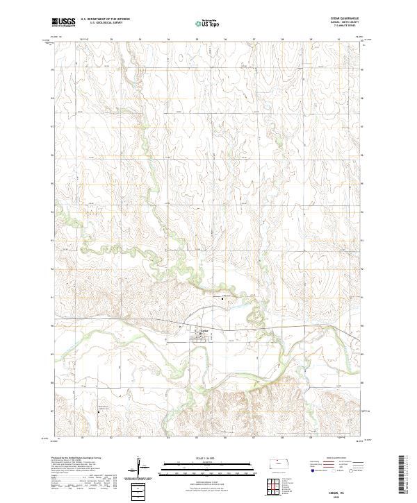 Cedar, KS — USGS 7.5-minute topo (2022)