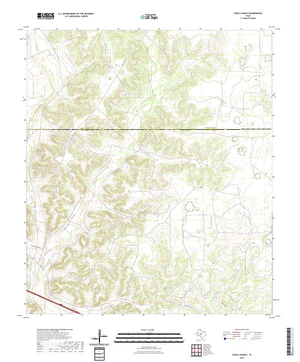Savell Ranch, TX — USGS 7.5-minute topo (2022)
