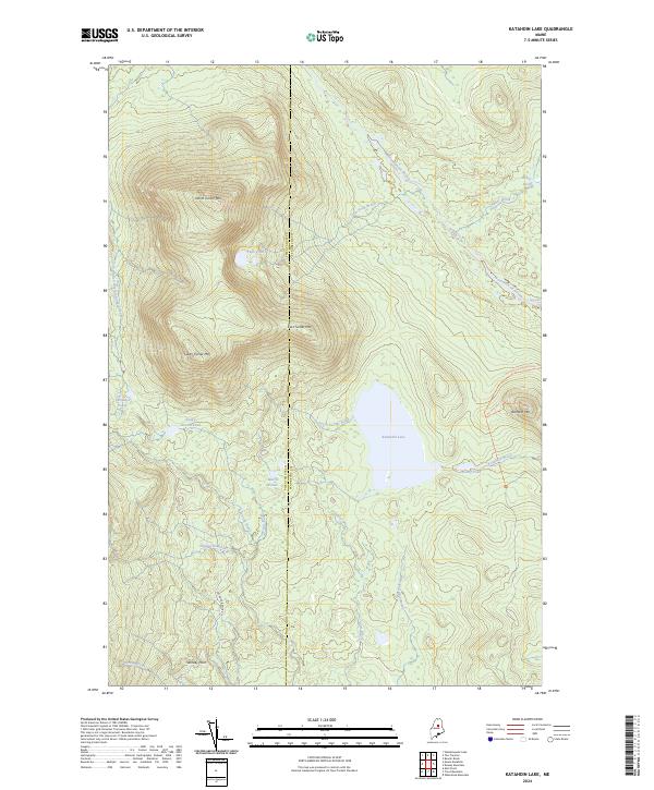 Katahdin Lake, ME — USGS 7.5-minute topo (2024)
