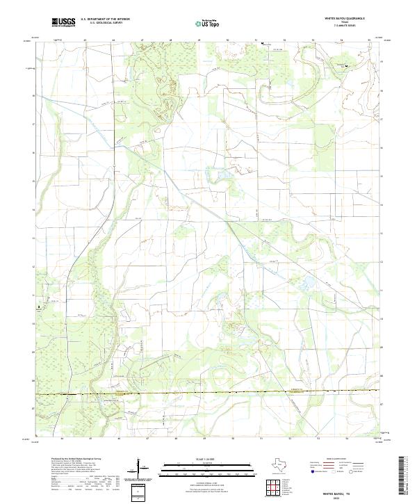 Whites Bayou, TX — USGS 7.5-minute topo (2022)