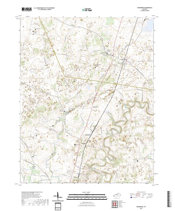 Woodburn, KY — USGS 7.5-minute topo (2022)