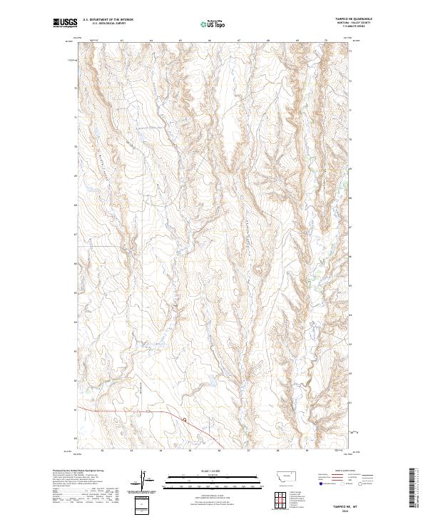 Tampico NE, MT — USGS 7.5-minute topo (2024)