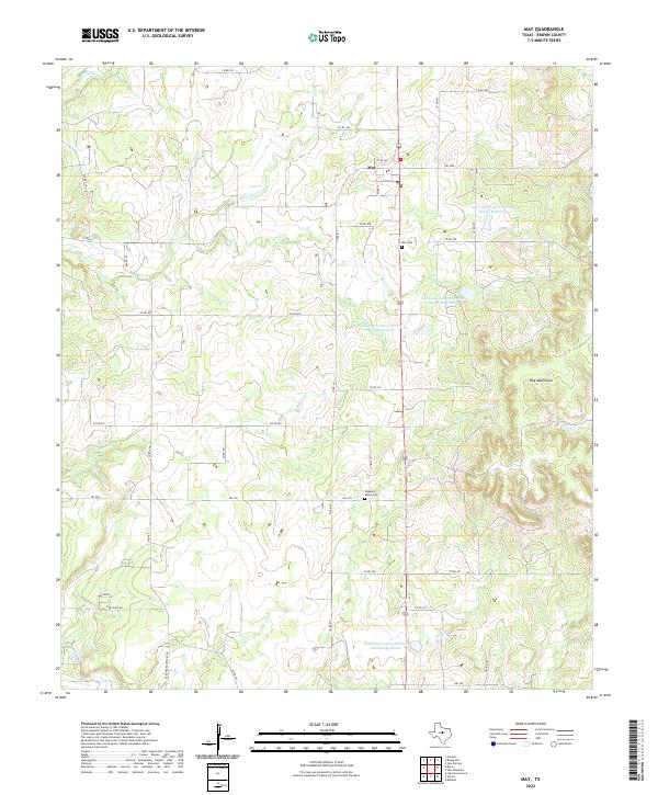May, TX — USGS 7.5-minute topo (2022)