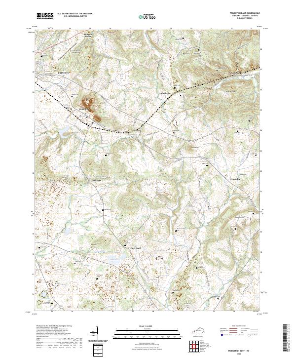 Princeton East, KY — USGS 7.5-minute topo (2022)