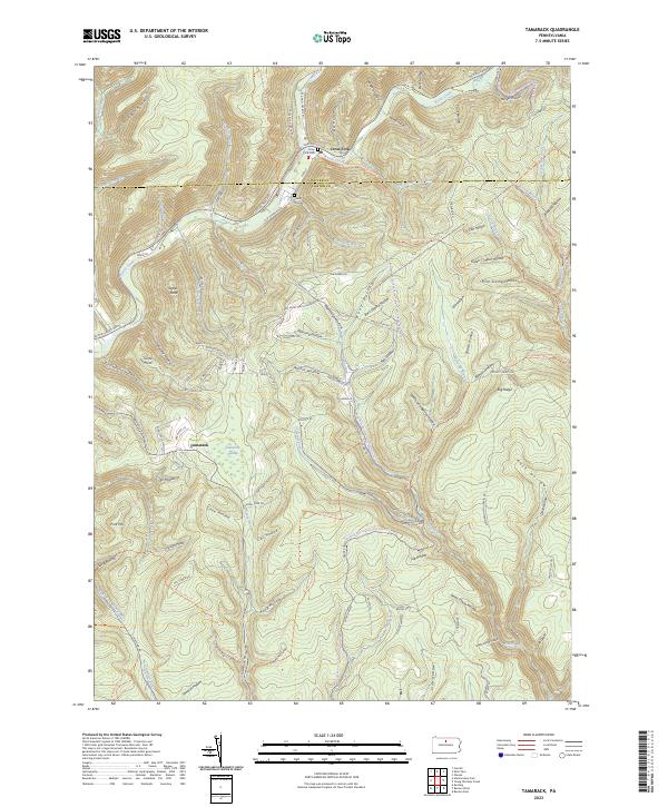 Tamarack, PA — USGS 7.5-minute topo (2023)