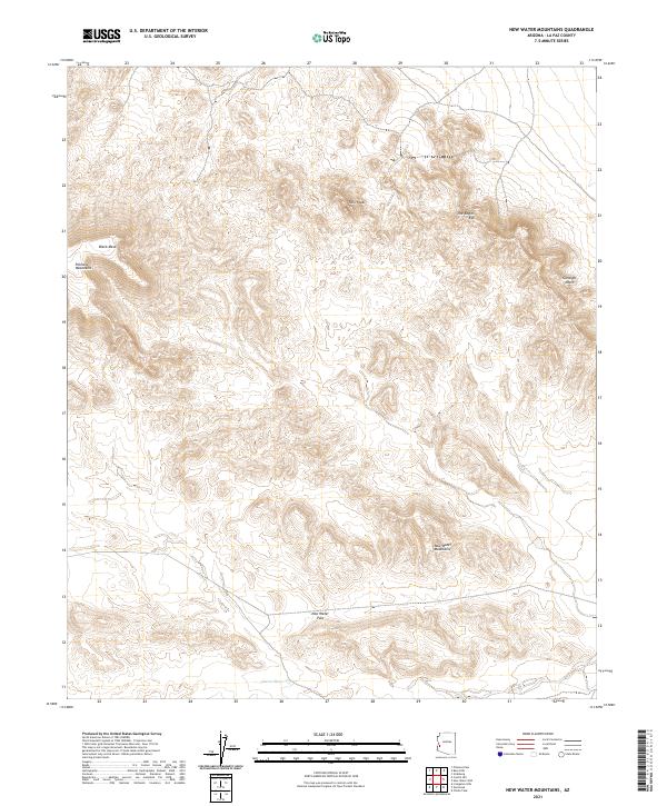 New Water Mountains, AZ — USGS 7.5-minute topo (2021)