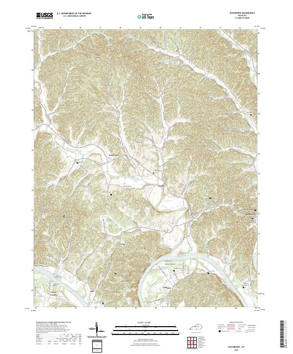 Waterview, KY — USGS 7.5-minute topo (2022)