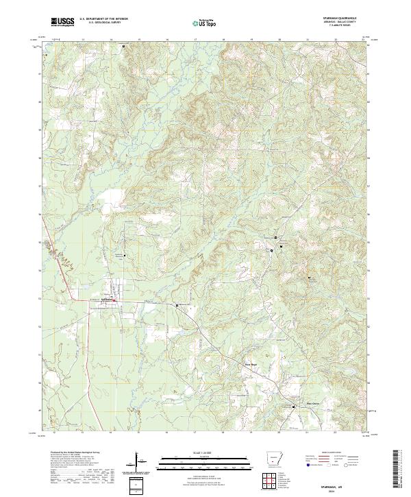 Sparkman, AR — USGS 7.5-minute topo (2024)
