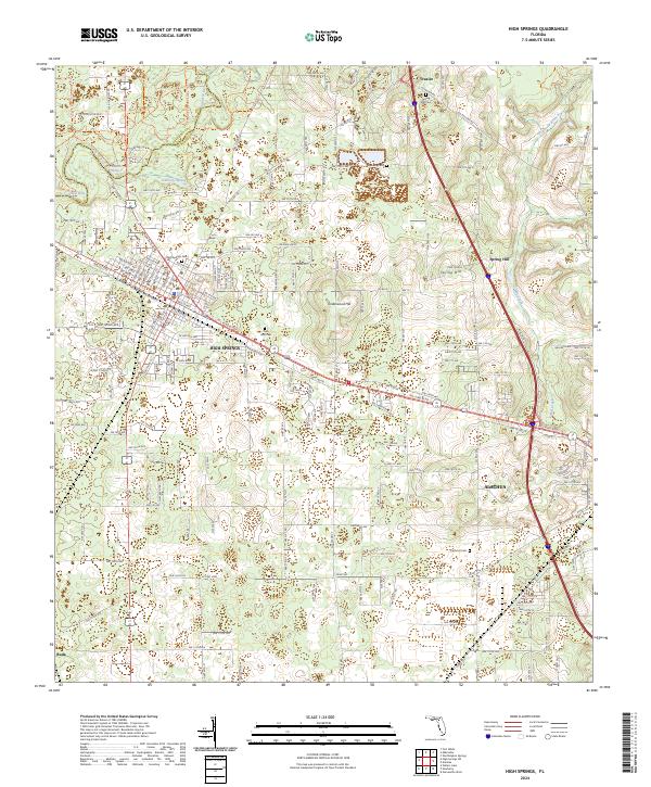 High Springs, FL — USGS 7.5-minute topo (2024)