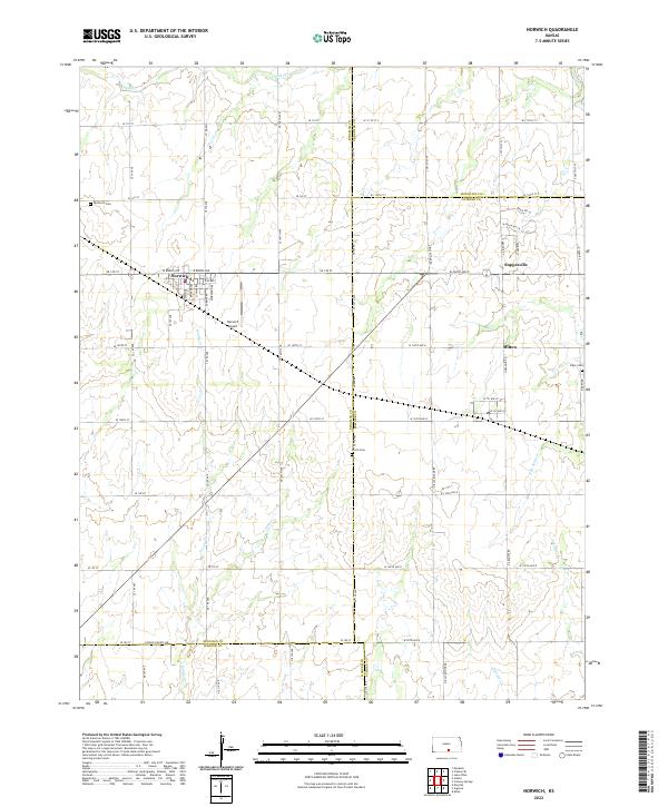 Norwich, KS — USGS 7.5-minute topo (2022)