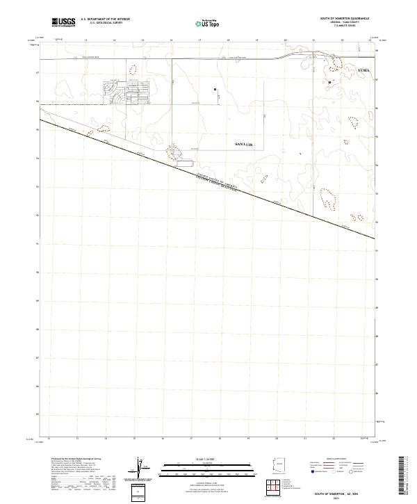 South of Somerton, AZ,SON, US — USGS 7.5-minute topo (2021)
