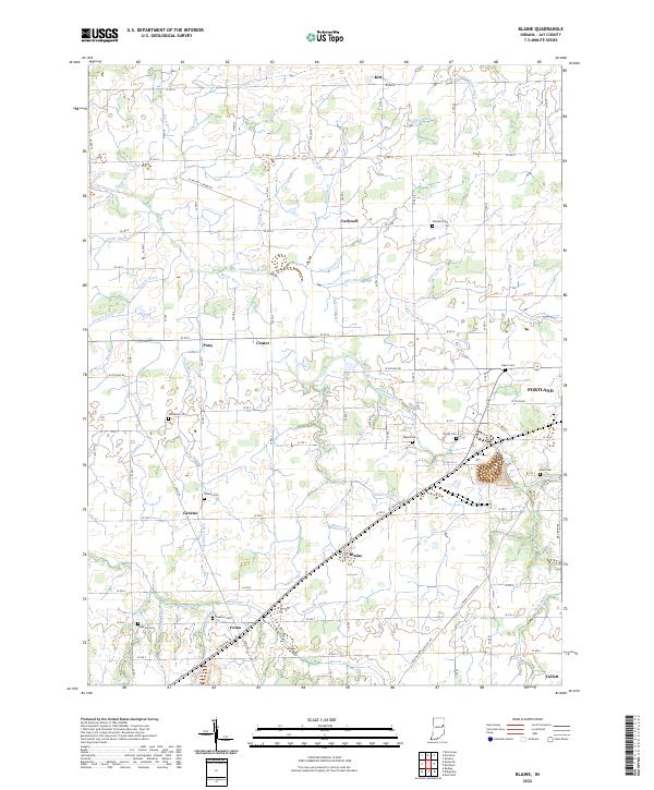 Blaine, IN — USGS 7.5-minute topo (2022)