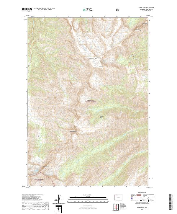 Sheep Mesa, WY — USGS 7.5-minute topo (2021)