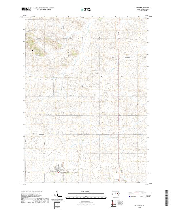 Van Horne, IA — USGS 7.5-minute topo (2022)
