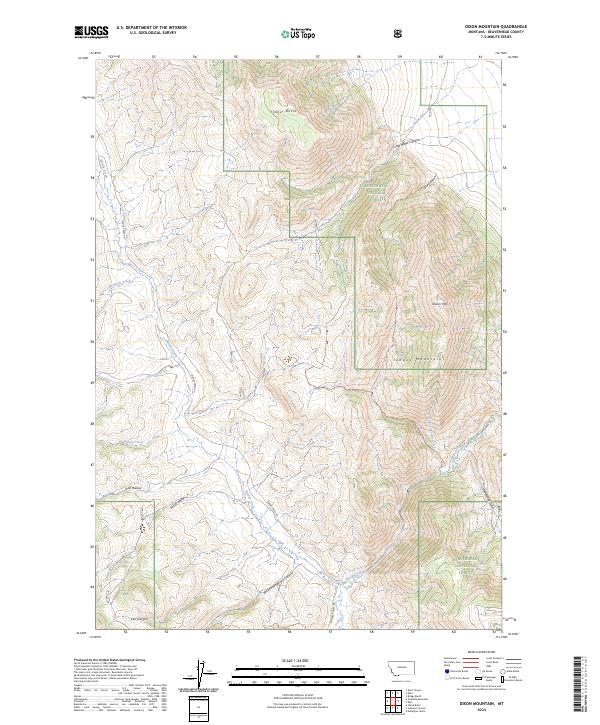Dixon Mountain, MT — USGS 7.5-minute topo (2024)