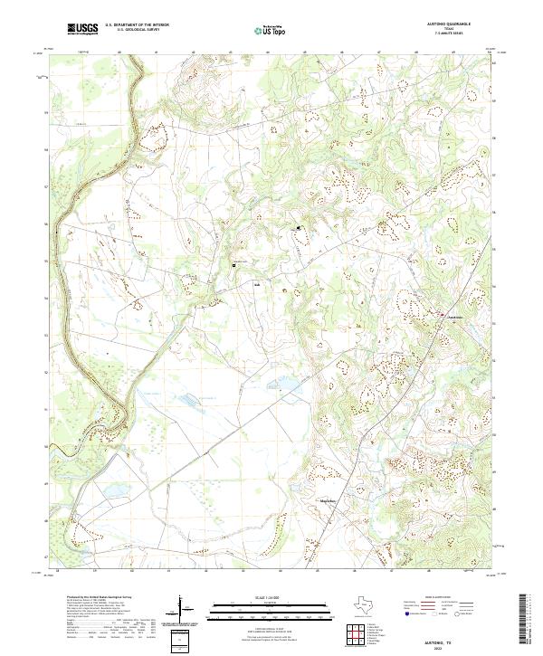 Austonio, TX — USGS 7.5-minute topo (2022)