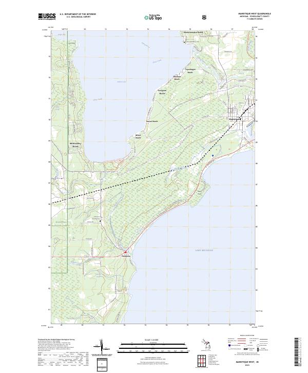 Manistique West, MI — USGS 7.5-minute topo (2023)