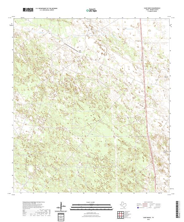 Cage Ranch, TX — USGS 7.5-minute topo (2022)