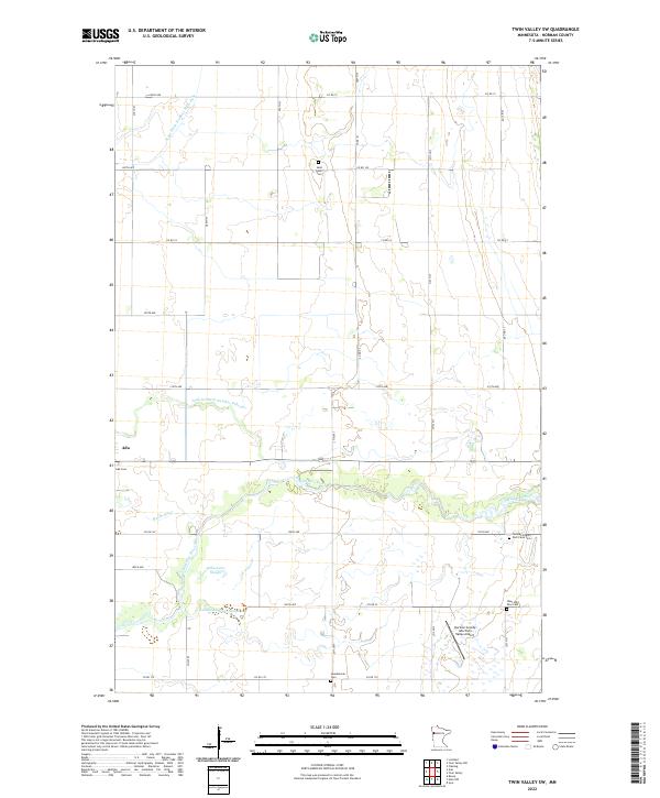 Twin Valley SW, MN — USGS 7.5-minute topo (2022)