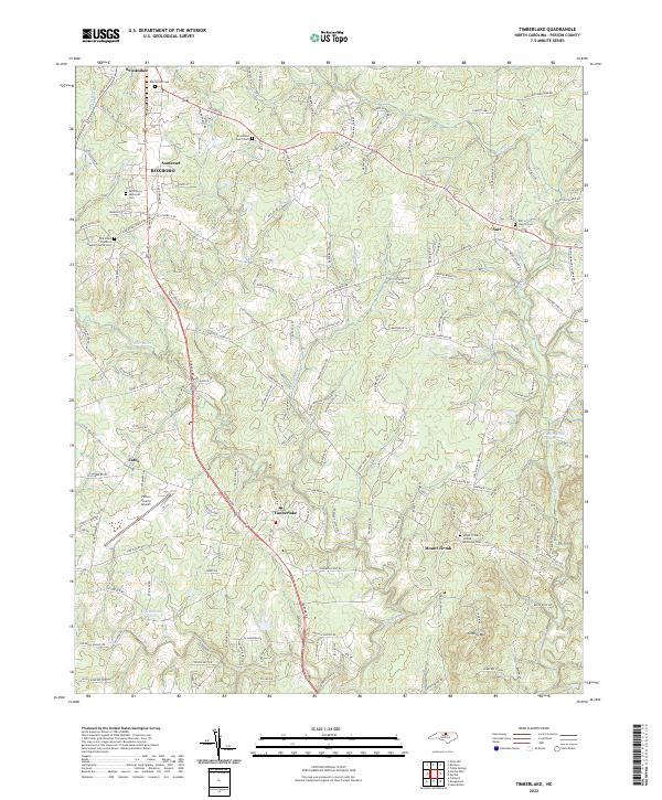 Timberlake, NC — USGS 7.5-minute topo (2022)