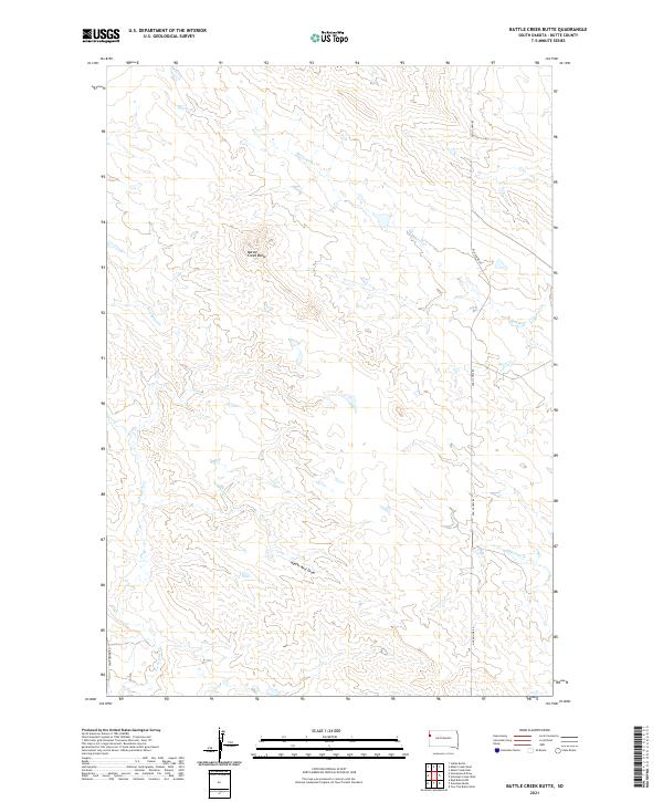 Battle Creek Butte, SD — USGS 7.5-minute topo (2021)