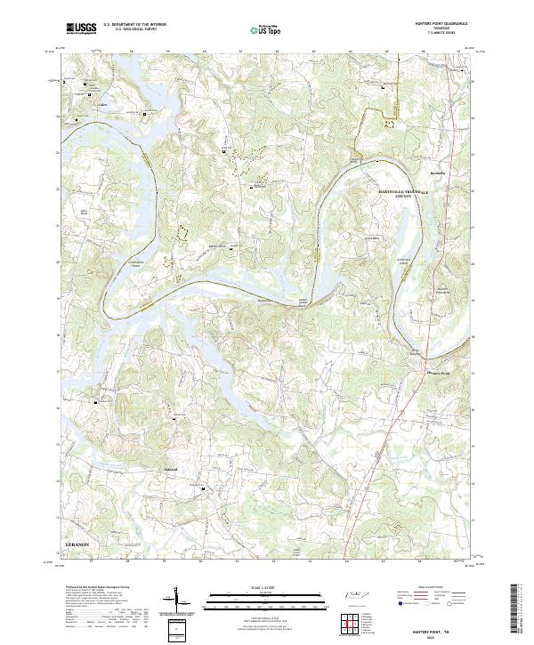 Hunters Point, TN — USGS 7.5-minute topo (2022)