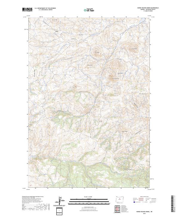Horse Heaven Creek, OR — USGS 7.5-minute topo (2023)