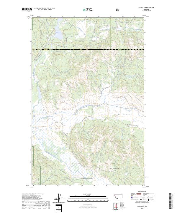 Lynch Lake, MT — USGS 7.5-minute topo (2024)