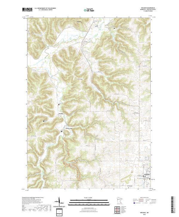 Sheldon, MN — USGS 7.5-minute topo (2022)