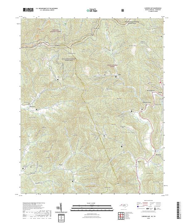 Carvers Gap, NC-TN — USGS 7.5-minute topo (2022)