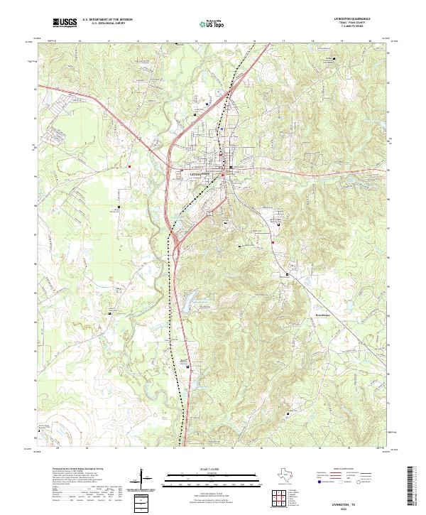 Livingston, TX — USGS 7.5-minute topo (2022)