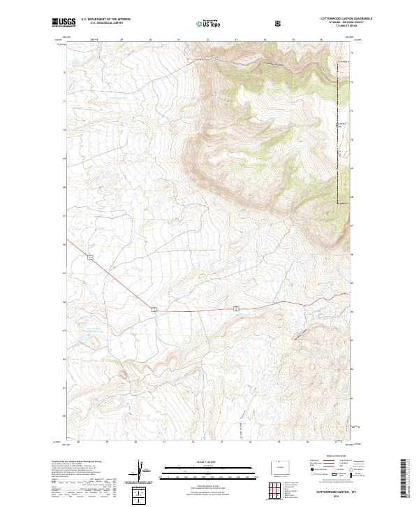 Cottonwood Canyon, WY — USGS 7.5-minute topo (2021)