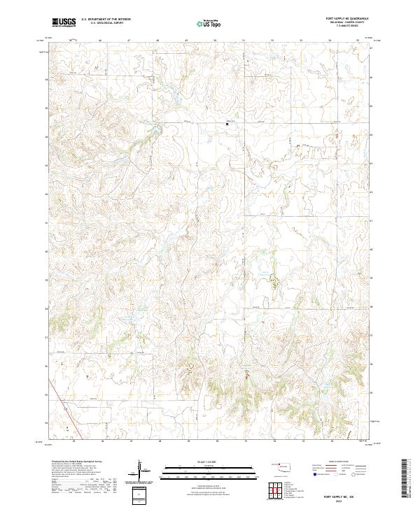 Fort Supply NE, OK — USGS 7.5-minute topo (2022)