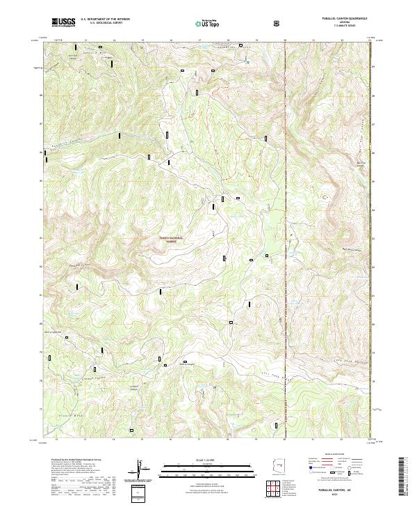 Parallel Canyon, AZ — USGS 7.5-minute topo (2021)