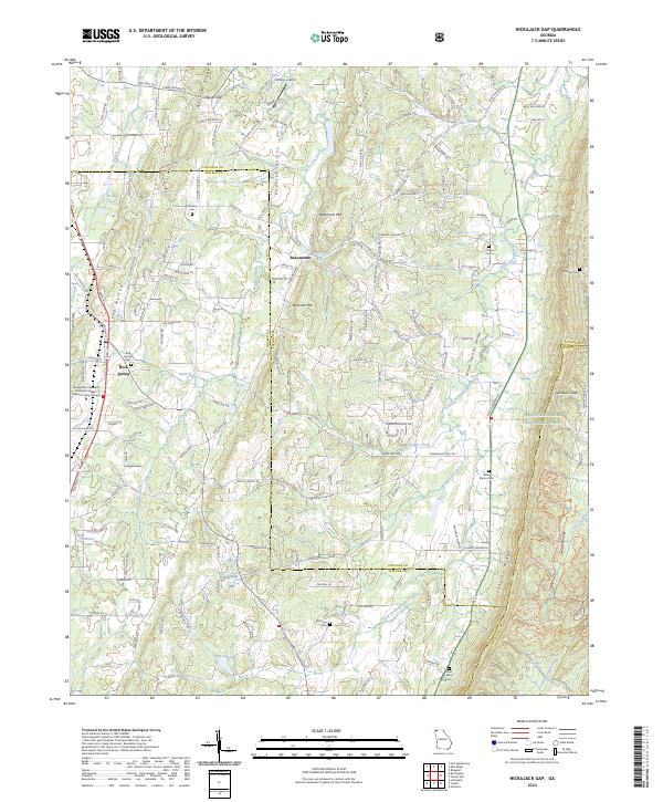 Nickajack Gap, GA — USGS 7.5-minute topo (2024)